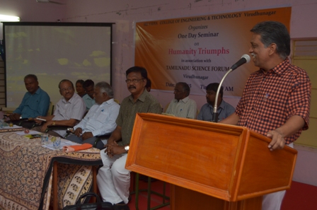 Tamilnadu Science Forum Seminar - Humanity Triumph -  31.07.2015